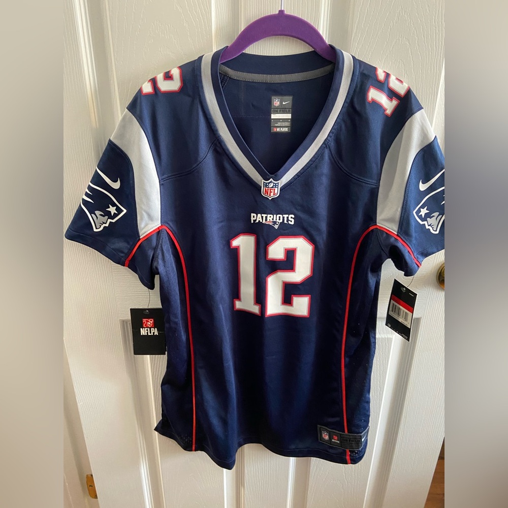 Women’s Navy Blue Patriots Jersey(#12 Tom Brady)